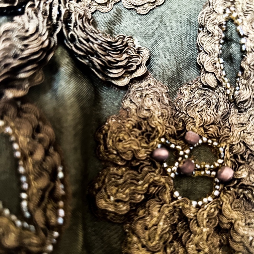 Vintage Gaetano Navarra Forest Nymph Runway Layered & Embroidered Dress Y2K 40 - Picture 8 of 16